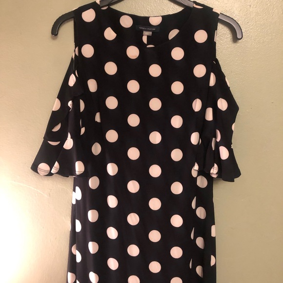 Tommy Hilfiger coldshoulder polka dot sheath dress - Picture 3 of 4